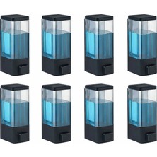 Duvar Tipi Manuel Sıvı Sabunluk 8 Adet Yapıştırmalı ve Vidalı Akıtmaz Sabun Dispenseri 350 ml V-1