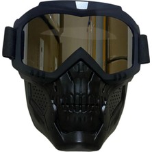 SRC Jet Kask Maskesi Şeffaf Kuru Kafa (Aynalı)