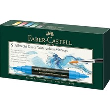 Faber-Castell Albrecht Dürer Suluboya Markör Seti 5’li, Çift Uçlu, Yüksek Pigmentli Mürekkep, 1-2 mm Fırça ve Keçe Uç
