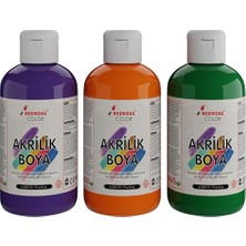 Yeşil-Mor-Turuncu Akrilik Boya 3'lü Set 3X250GR