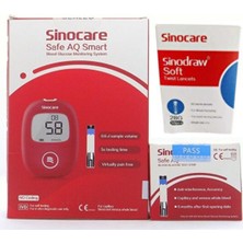 Sinocare Safe Aq Smart Glukoz Ölçüm Cihazı - 1 Kutu Strip -1 Kutu Lanset