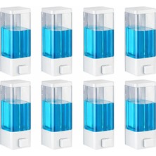 Duvar Tipi Manuel Sıvı Sabunluk 8 Adet Yapıştırmalı ve Vidalı Akıtmaz Sabun Dispenseri 350 ml V-1