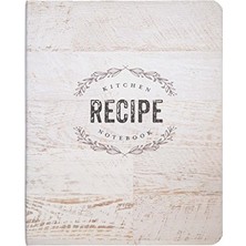 Ahşap Panel Rustik Spiral Tarif Günlüğü, 100 Sayfa, 18,4 cm x 22,8 cm (QMR-18687)