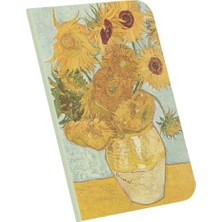 Vase With Twelve Sunflowers, Van Gogh 1888, A4 Defter Iv, Çizgisiz, Toplam 64 Sayfa, Tel Dikiş, Esnek Kapak, Oval Kenar, Tuval Doku, 60 Gram, Sarı Krem Renk, 21X29,7X0,5CM