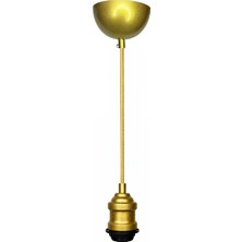 Conana Dekoratif Sarkıt Avize Başlığı Takılabilir E27 Duy 70CM Metal Kumaş Örgü Kablo Gold B02