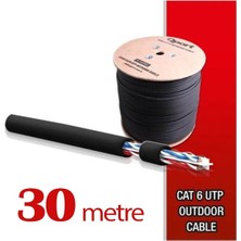 Nif Bilişim Qport Yüksek Bakır Utp 23AWG 0.58 mm Dış Ortam Cat6 Outdoor Kablo 30 Metre