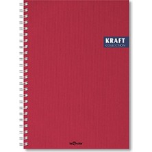 Lé Color 2017105/2 Kraft Defter Sert Kapaklı, Spiralli, 1.hamur Kağıt, 200 Sayfa, Bordo