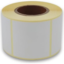 Eko Termal Etiket 50MM x 50MM Ruloda 500 Adet 40MM Kuka Çapında Direk Termal Transfer Etiketi