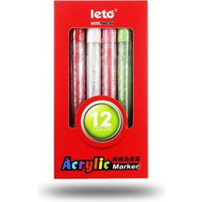 Leto Akrilik 12 Adet Marker Kalem Seti