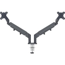 Ergo Yerden Tasarruf Sağlayan, Bilgisayar ve Laptop Için Ikili Monitör Kolu, 65370089, Gri