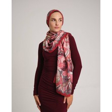 AYSHARA Mihrimah Desenli Tek Taraflı Şal -  Kırmızı