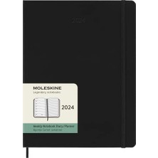 Moleskine Haftalık Gündem Notlar Için Alan 12 Ay 2024, Gündem 2024, Boyut Xl 19X25, Sert Kapak ve Elastik Kapama, Renk Siyah, Hard Cover - Xl