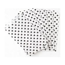 Puantiye Desenli 50 Adet Kese Kağıdı, Beyaz-Siyah, 11X20 cm