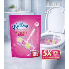 Wellnax Wc Blok Çiçek Kokulu 5'li Aile Paketi – Tuvalet Temizleyici Koku Blok, Uzun Süreli Ferahlık ve Hijyen