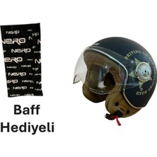 Nero TK06 Çenesiz Yarım Kask Star (S) + Baff Hediyeli