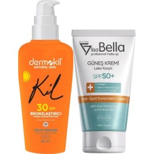Duy Dermokil Natural 30 Spf Bronzlaştırıcı Güneş Sütü Lisa Bella 50 ml Leke Karşıtı Güneş Kremi Spf 50+