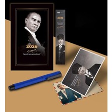 2026 Gazi Paşa Atatürk Ajandası Ayraç Kartpostal Kalem - Lacivert