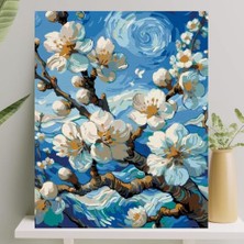 Sayılarla Boyama Tuval Seti Fırça Boya Dahil (Çıtalı) 40X50 cm - Bahar Dalı