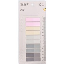 Deniz 10 Renkli Cetvelli Şeffaf Pet Index • Index Sticker • Post-It • Sticky Note