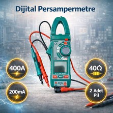 Badem10 Dijital Pensampermetre Pilli Ac Dc Akım Ölçer Multimetre Pens Tipi Ölçüm Cihazı Profesyonel Kullanım