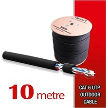 Nif Bilişim Qport Yüksek Bakır Utp 23AWG 0.58 mm Dış Ortam Cat6 Outdoor Kablo 10 Metre