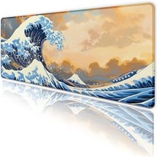 Hokusai Dalgalar Oyun Gaming Klavye Mouse Pad Masa Matı 70X30 cm