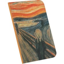 The Scream, Edward Munch 1893, A4 Defter Xıı, Çizgisiz, Toplam 64 Sayfa, Tel Dikiş, Esnek Kapak, Oval Kenar, Tuval Doku, 60 Gram, Sarı Krem Renk, 21X29,7X0,5CM