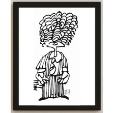 Karikatural Nezih Danyal Tipler Kişiye Özel Sertifikalı Sınırlı Fine Art Karikatür Baskı NTP00211