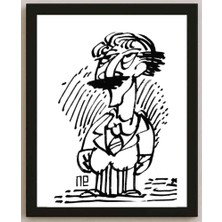 Karikatural Nezih Danyal Tipler Kişiye Özel Sertifikalı Sınırlı Fine Art Karikatür Baskı NTP00234