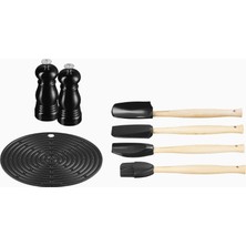 Le Creuset Silikon 7 Parça Mutfak Spatula ve Tuz-Biber Değirmeni Seti