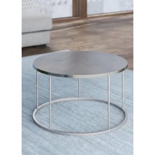 Savita Home Orta Sehpa Terra Lüx Gümüş - 70 Çap x 46 cm