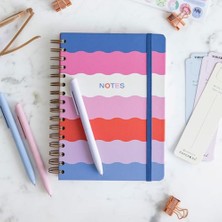 Paperora A5 Spiralli Sert Kapak Lastikli Noktalı Tarihsiz Not Defteri Çok Renkli