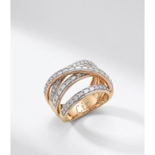 STANDART Atlamalı Rose Pırlanta Yüzük