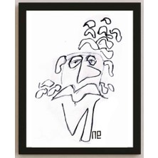 Karikatural Nezih Danyal Tipler Kişiye Özel Sertifikalı Sınırlı Fine Art Karikatür Baskı NTP00198