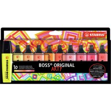 Stabilo Boss Original Arty Sıcak Renkler 10'lu Keçeli Kalem Seti Ölçüleri ile Renkli İşaretleme
