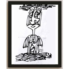 Karikatural Nezih Danyal Tipler Kişiye Özel Sertifikalı Sınırlı Fine Art Karikatür Baskı NTP00210