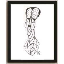 Karikatural Nezih Danyal Tipler Kişiye Özel Sertifikalı Sınırlı Fine Art Karikatür Baskı NTP00236