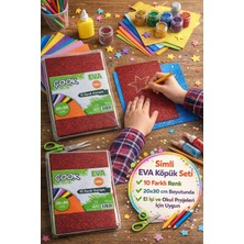 Toyfest Simli Eva Köpük 20X30 cm 10 Renk Karışık Hobi Kağıdı El Işi Okul Proje Malzemesi Seti
