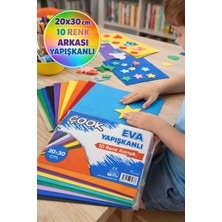 Toyfest Eva Yapışkanlı Renkli Fon Kartonu 20X30 cm 10’lu Set Hobi Okul El Işi Köpük Kağıt