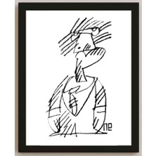 Karikatural Nezih Danyal Tipler Kişiye Özel Sertifikalı Sınırlı Fine Art Karikatür Baskı NTP00199
