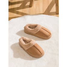 LC Waikiki Lcw Steps Kahverengi Süet Görünümlü Kadın Ev Terliği