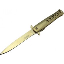 MiraLive Tac-Force 1111A T-Lite Gold Kamp / Av Çakısı 23CM- Yarı Otomatik, Metal Sap, Kemerlikli