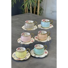 Acar Rowan 12 Parça 6 Kişilik Porselen Kahve Fincan Takımı - 90 ml