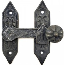 MiraLive Antika Tarz Dekoratif Pirinç Kapı, Pencere Mandalı - 86X72 Mm, Oksit