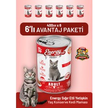 Cat food energy Sığır Etli Yetişkin Yaş Kedi Maması 400 G - 6 Adet