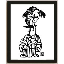 Karikatural Nezih Danyal Tipler Kişiye Özel Sertifikalı Sınırlı Fine Art Karikatür Baskı NTP00233