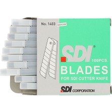 SDI Maket Bıçağı Yedeği Dar 100'lü Paket 0,5 mm Kalınlık 18 mm Genişlik Endüstriyel Kullanım İçin