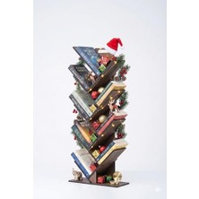 Vigo Wood - MK10 Geometrik 8 Raflı Ağaç Kitaplık (Büyük)