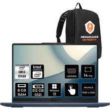 Lenovo Ideapad 5 Intel Core I5 13420H 8gb 512GB SSD 14" Fhd+ Multi-Touch W11P 2-In-1 Taşınabilir Bilgisayar & Per4 Çanta + Pen 83KX003UTRP308