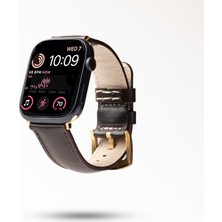 Zawa Apple Watch Uyumlu Deri Kordon 42 / 44 / 45  mm Ultra Ultra 2 Seri 9 8 7 6 5 4 3 Hakiki Deri Kayış